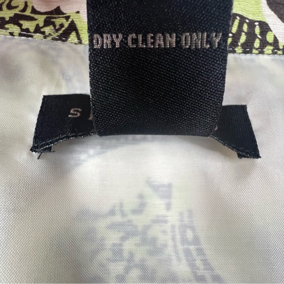 Silkland Y2K Silk Jacket 12 Collar Button-Up Tie Buckle Blouse Retro Paisley - Picture 7 of 8